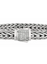 Sterling Silver 8MM Signature Woven Bracelet With Sapphire Box Clasp 8.25"