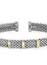 Sterling Silver And 18K Yellow Gold 7MM Popcorn And Gold Bar Cuff Bracelet