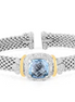 Sterling Silver And 18K Yellow Gold 8MM Cushion Blue Topaz Cuff Bangle Bracelet