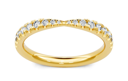14K Yellow Gold 0.25 CTW Lab Grown Diamond Pinched Petite Band