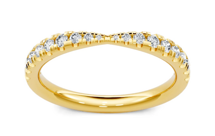 14K Yellow Gold 0.25 CTW Lab Grown Diamond Pinched Petite Band
