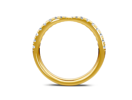 14K Yellow Gold 0.25 CTW Lab Grown Diamond Pinched Petite Band