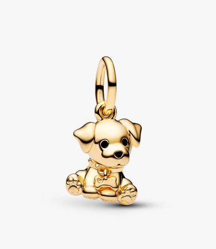 14K Gold Plated Labraodor Dog Dangle Charm