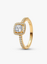Pandora Timeless Sparkling Square Clear Halo Ring Size 7