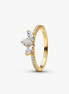 Pandora Timeless 14K Gold-Plated Sparkling Herbarium Cluster Ring Size 8.5