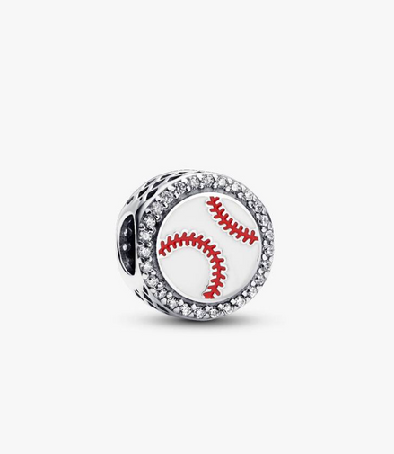 Pandora Moments Silver Sparkling Engravable Baseball Charm