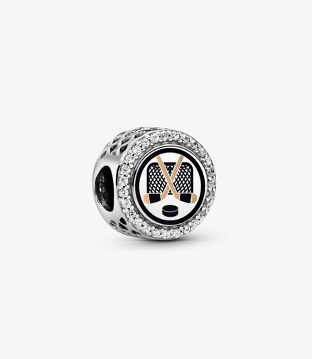 Pandora Moments Silver Sparkling Engravable Hockey Charm