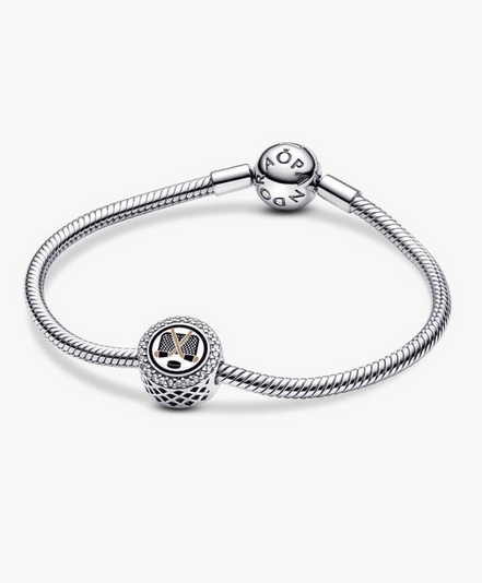 Pandora Moments Silver Sparkling Engravable Hockey Charm