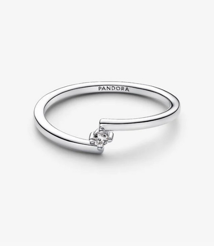 Pandora Timeless Silver Split Solitaire Ring Size 9