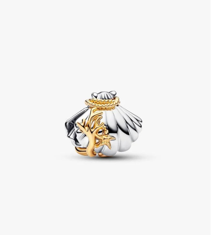 Disney Princesses Ariel Shell Lab-Grown Diamond Two-Tone Charm