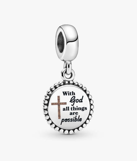 With God All Things Are Possible Engravable Dangle Charm