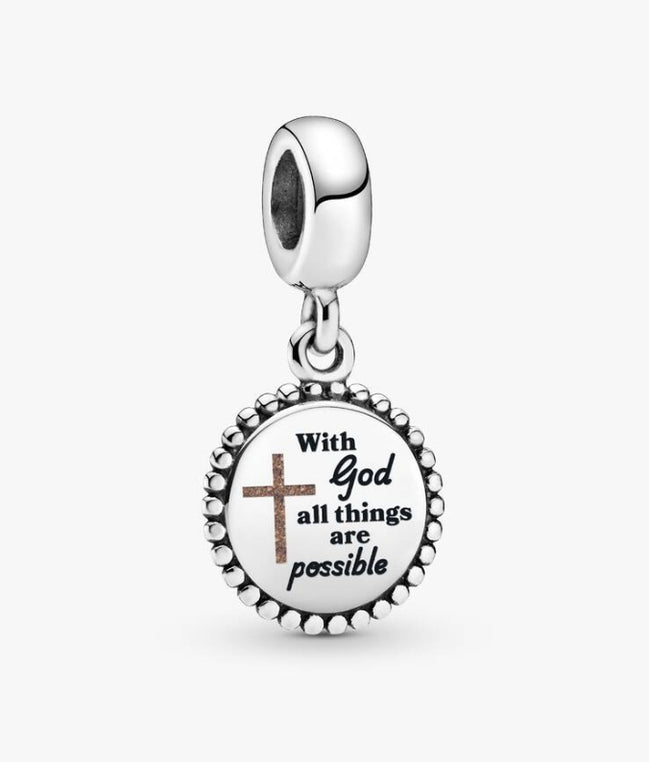 With God All Things Are Possible Engravable Dangle Charm