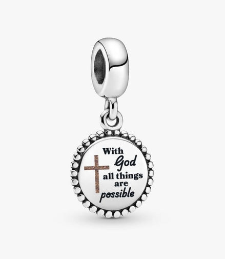 With God All Things Are Possible Engravable Dangle Charm