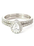 14K White Gold 1 CTW Diamond Engagement Ring and Wedding Band Set