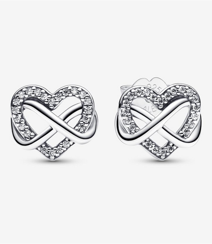 Pandora Moments Sparkling Infinity Heart Stud Earrings