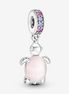 Pandora Moments Murano Glass Pink Sea Turtle Dangle Charm
