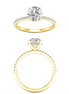 14K Yellow Gold 2.25CT Lab Grown Round Diamond with Hidden Halo Engagement Ring