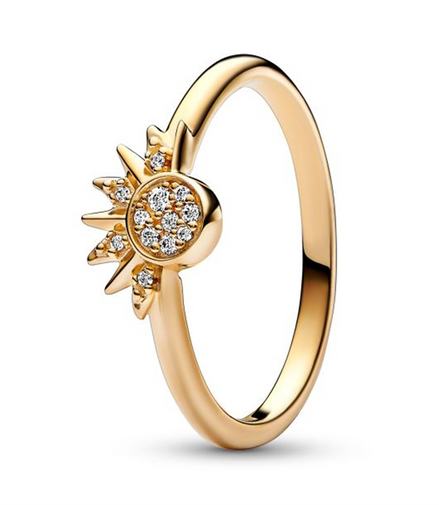 Pandora Moments Celestial Sparkling Sun Ring Size 7