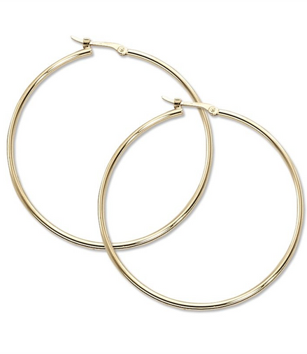Carla Ladies 14K Yellow Gold Tube Hoop Earrings