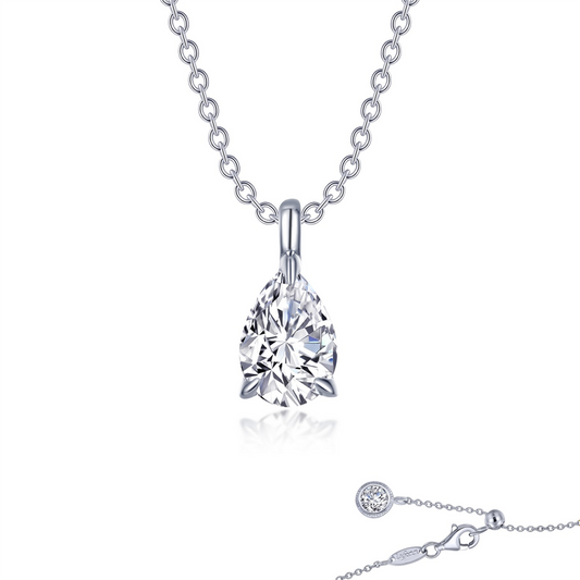 Lafonn 2 CTW Simulated Diamond Pear-Shaped Solitaire Necklace