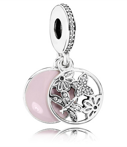 Springtime Dangle with Soft Pink Enamel Charm