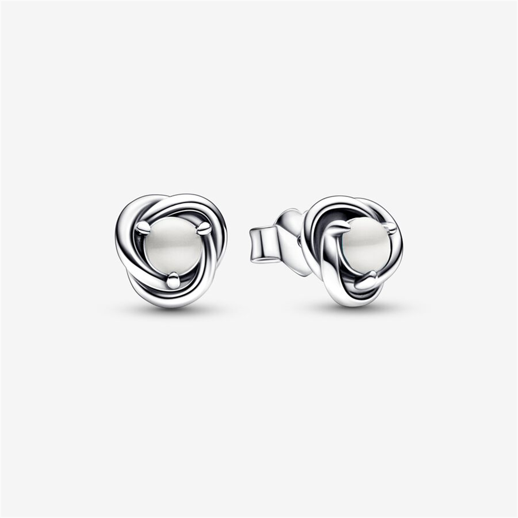 Pandora Moments June White Eternity Circle Stud Earrings