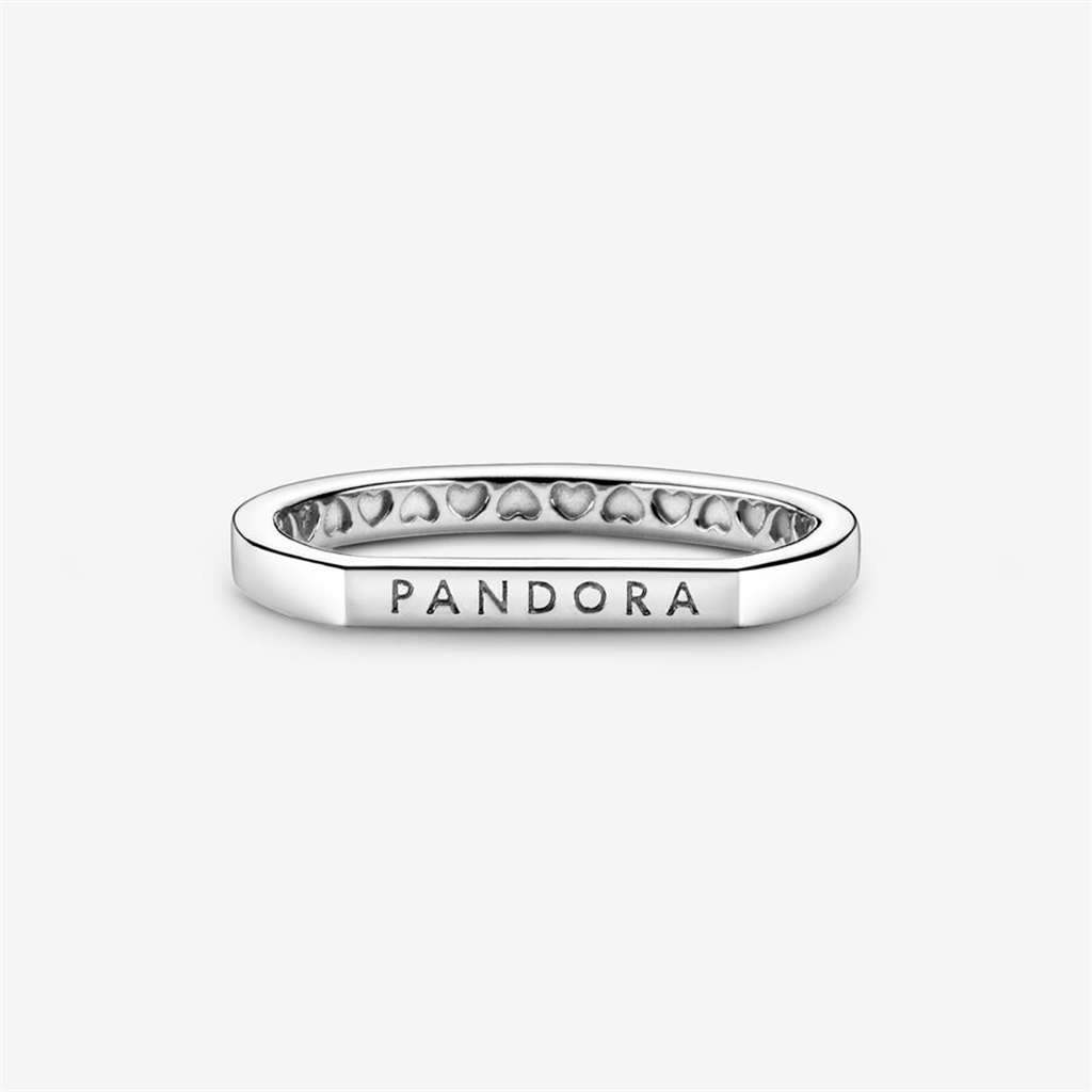 Pandora Signature Logo Bar Stacking Ring Size 6