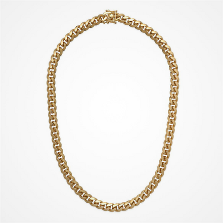 Desmos Men's 18K Gold Plated Miami 250 Cuban Necklace 22"
