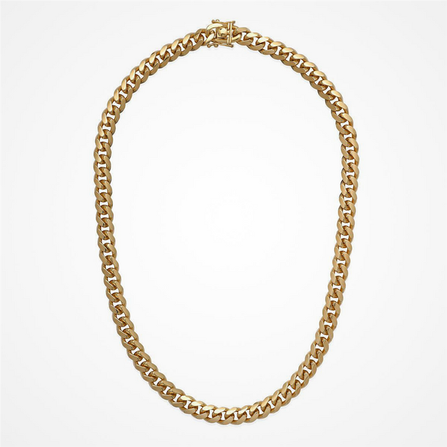 Desmos Men's 18K Gold Plated Miami 250 Cuban Necklace 22"