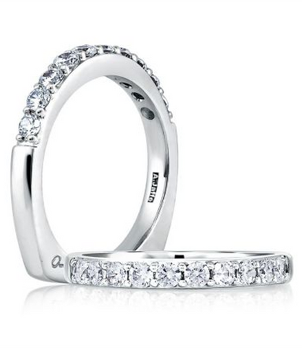 A.JAFFE 14K White Gold Diamond Wedding Band