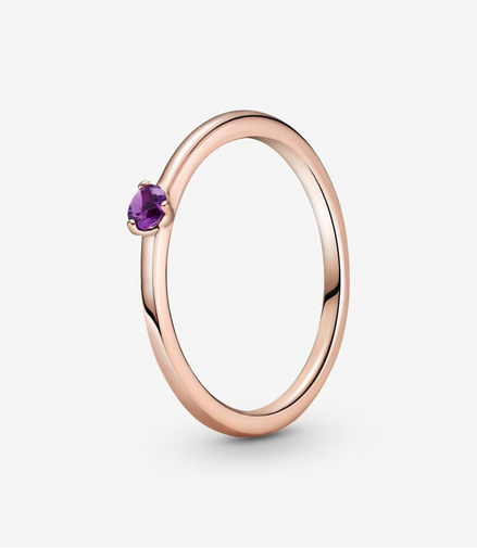 Pandora Timeless Purple Solitaire Ring Size 7.5