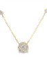 Ladies 14K Yellow Gold And Diamond Bezel Stationary Necklace