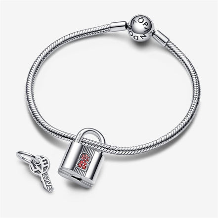 Pandora Moments Engraveable Padlock and Key Dangle Charm