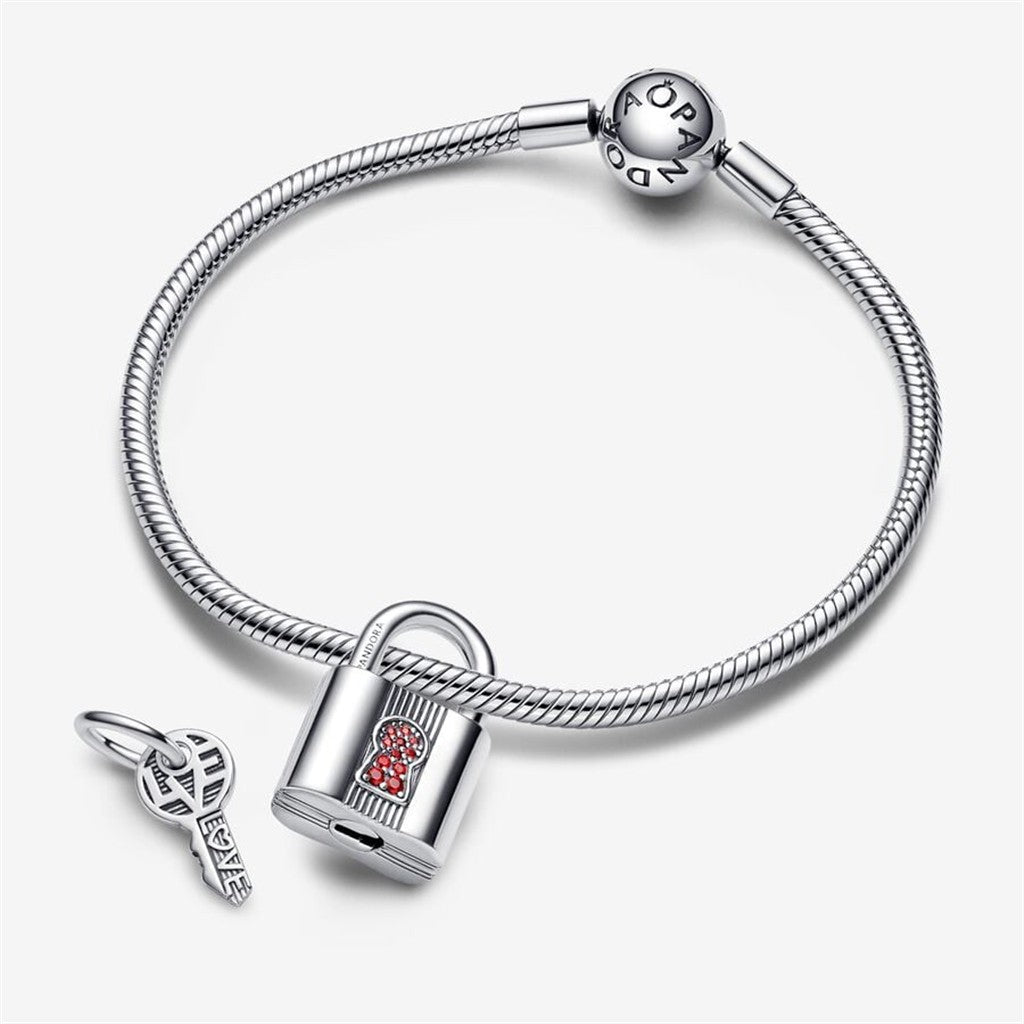 Pandora Moments Engraveable Padlock and Key Dangle Charm