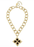 Susan Shaw Brown Stone Clover Necklace