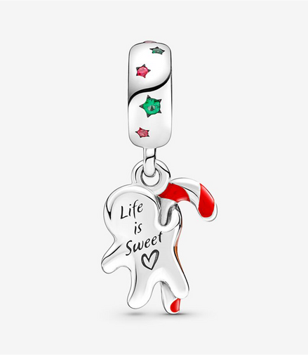 Pandora Moments "Life is Sweet"  Gingerbread Man Dangle Charm