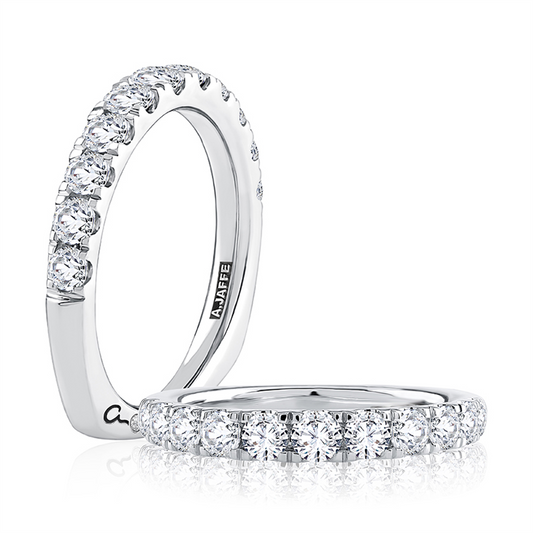 A.JAFFE 14K White Gold Diamond Wedding Band