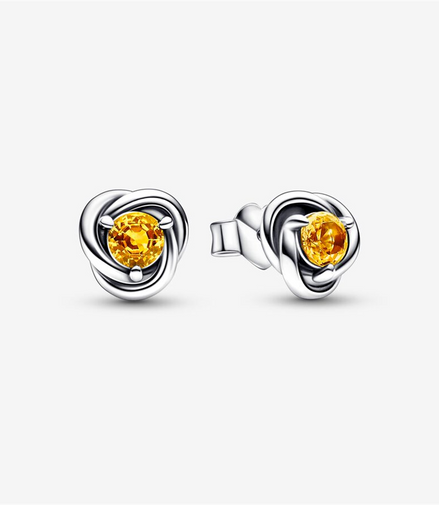 Pandora Moments November Honey Eternity Circle Stud Earrings
