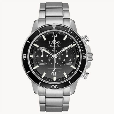 Bulova Men's Marine Star Black Dial Chronograph Watch