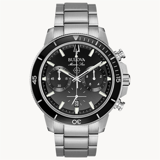Bulova Men's Marine Star Black Dial Chronograph Watch