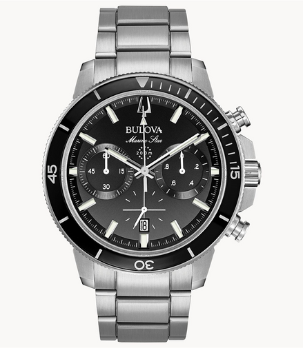 Bulova Men's Marine Star Black Dial Chronograph Watch
