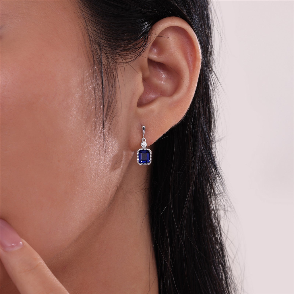 Lafonn 1.82  CTW Simulated Diamond And Sapphire Birthstone Earrings