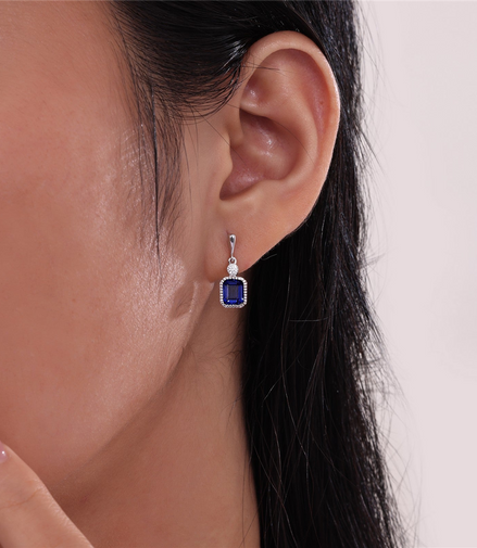 Lafonn 1.82  CTW Simulated Diamond And Sapphire Birthstone Earrings
