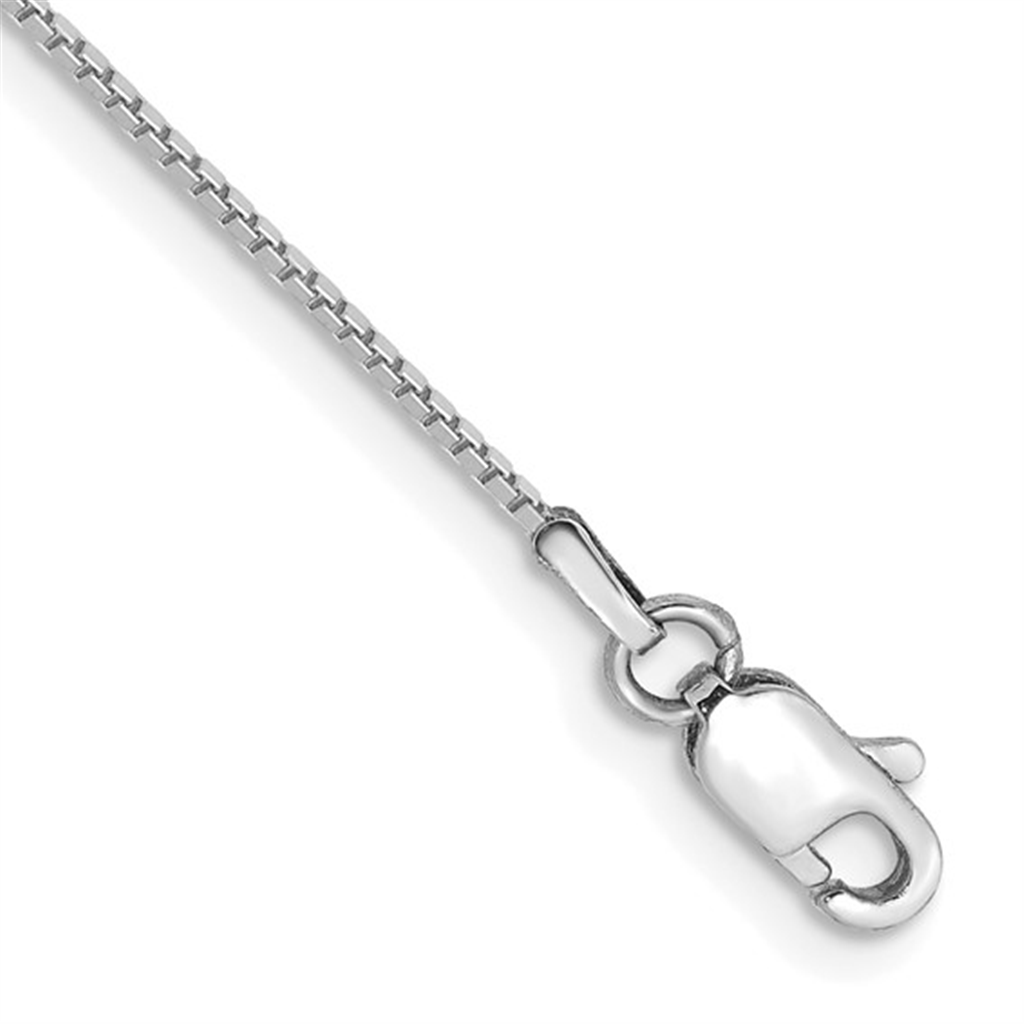 14K White Gold .5Mm Box Chain 18"