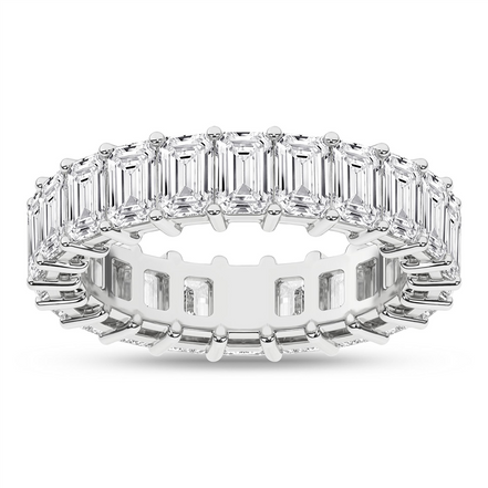 Revelation 14K White Gold 5.5 CTW Emerald Cut Lab Grown Wedding Band