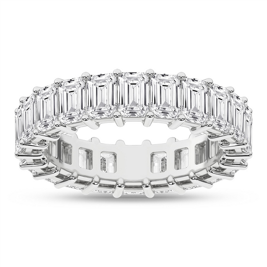 Revelation 14K White Gold 5.5 CTW Emerald Cut Lab Grown Wedding Band