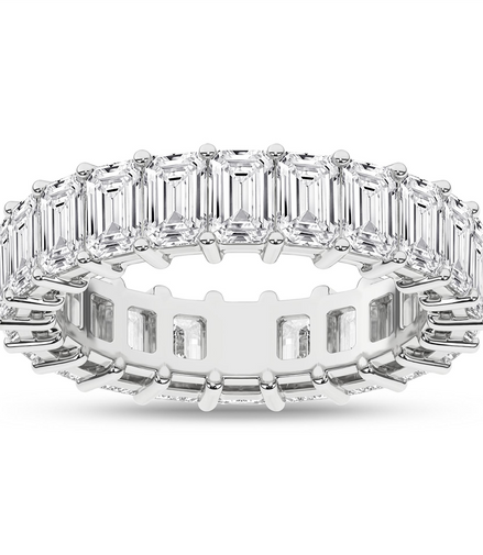 Revelation 14K White Gold 5.5 CTW Emerald Cut Lab Grown Wedding Band