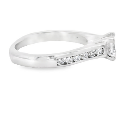 14K White Gold Diamond Semi-mount Engagement Ring