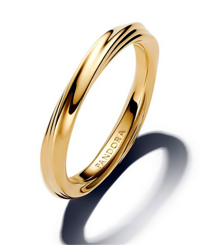 Pandora Essence Twisted Gold-Plated Ring Size 6