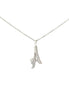 114Kwg 5Mm Script Letter "A" With Diamond Bezel and chain
